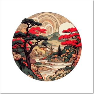 Japanese Zen Garden Landscape Posters and Art